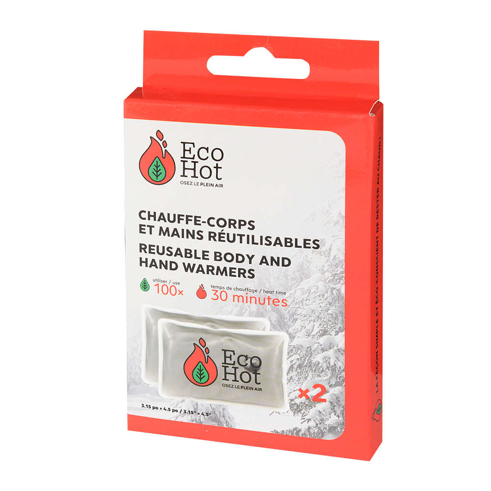 Chauffe-mains et corps réutilisables Eco Hot 30 minutes Pqt/2