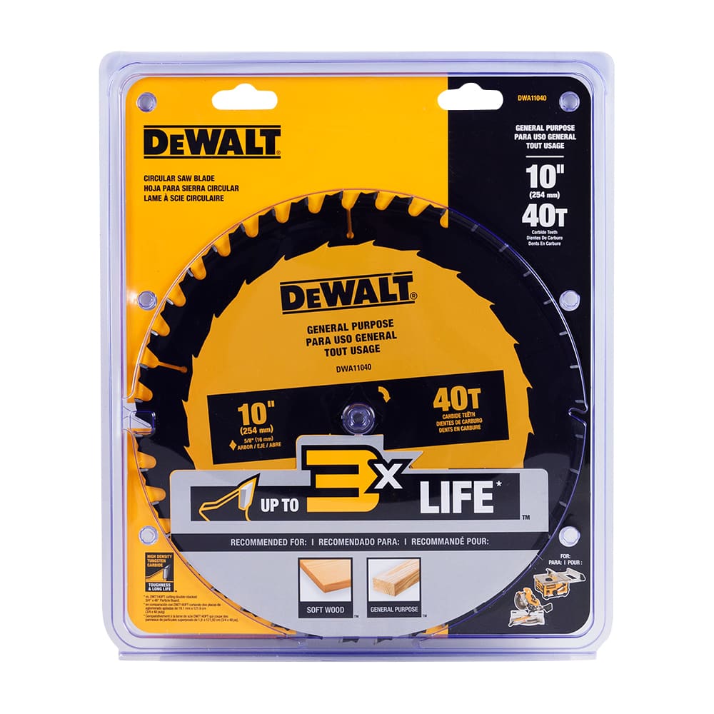 Lame de scie circulaire pour charpente 10&nbsp;po 40 dents DEWALT