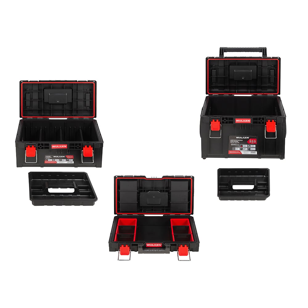 WULKEN Rolling Set of 3 Tool Boxes
