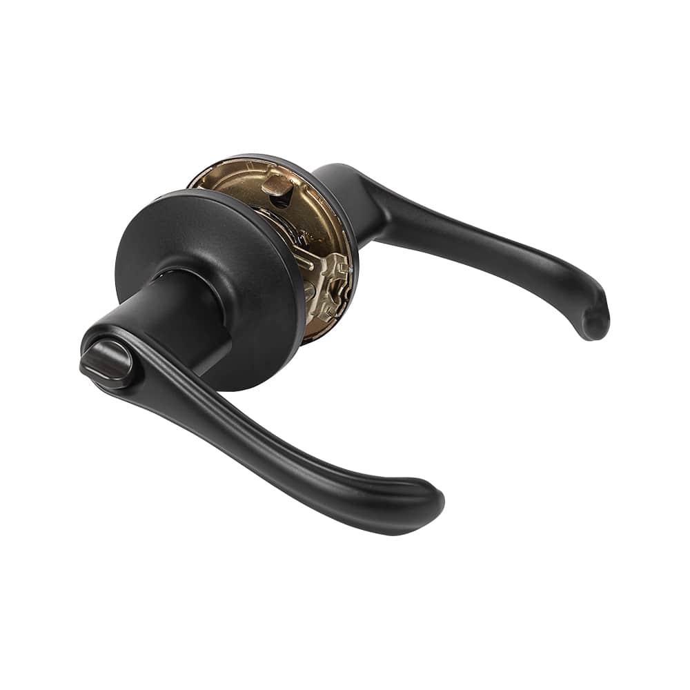 Poignée de porte d'entrée à clé bec-de-cane  Grapevine noire