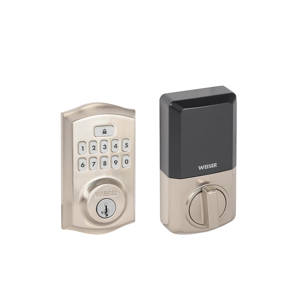 Serrure de porte électronique à clavier numérique Smartcode Traditionel nickel satiné