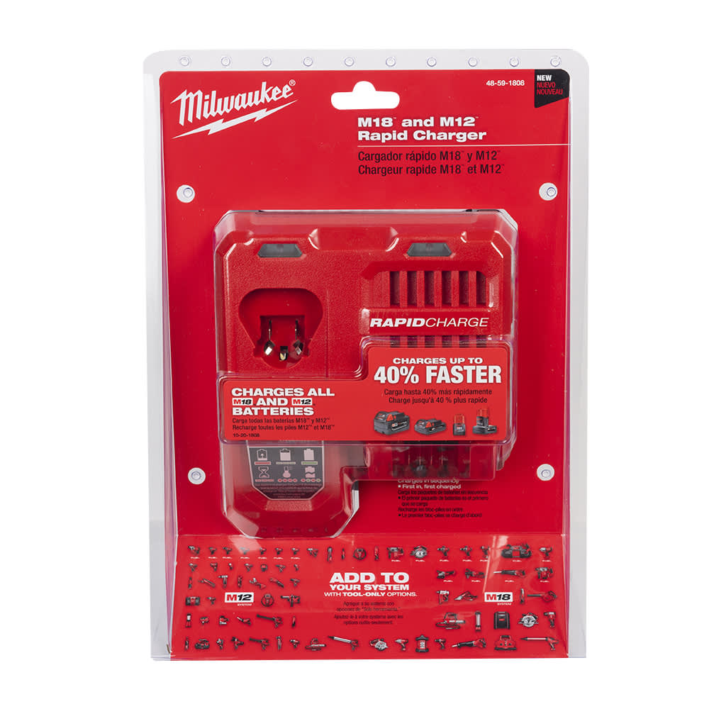 Chargeur rapide  12&nbsp;V&nbsp;/&nbsp;18&nbsp;V MILWAUKEE
