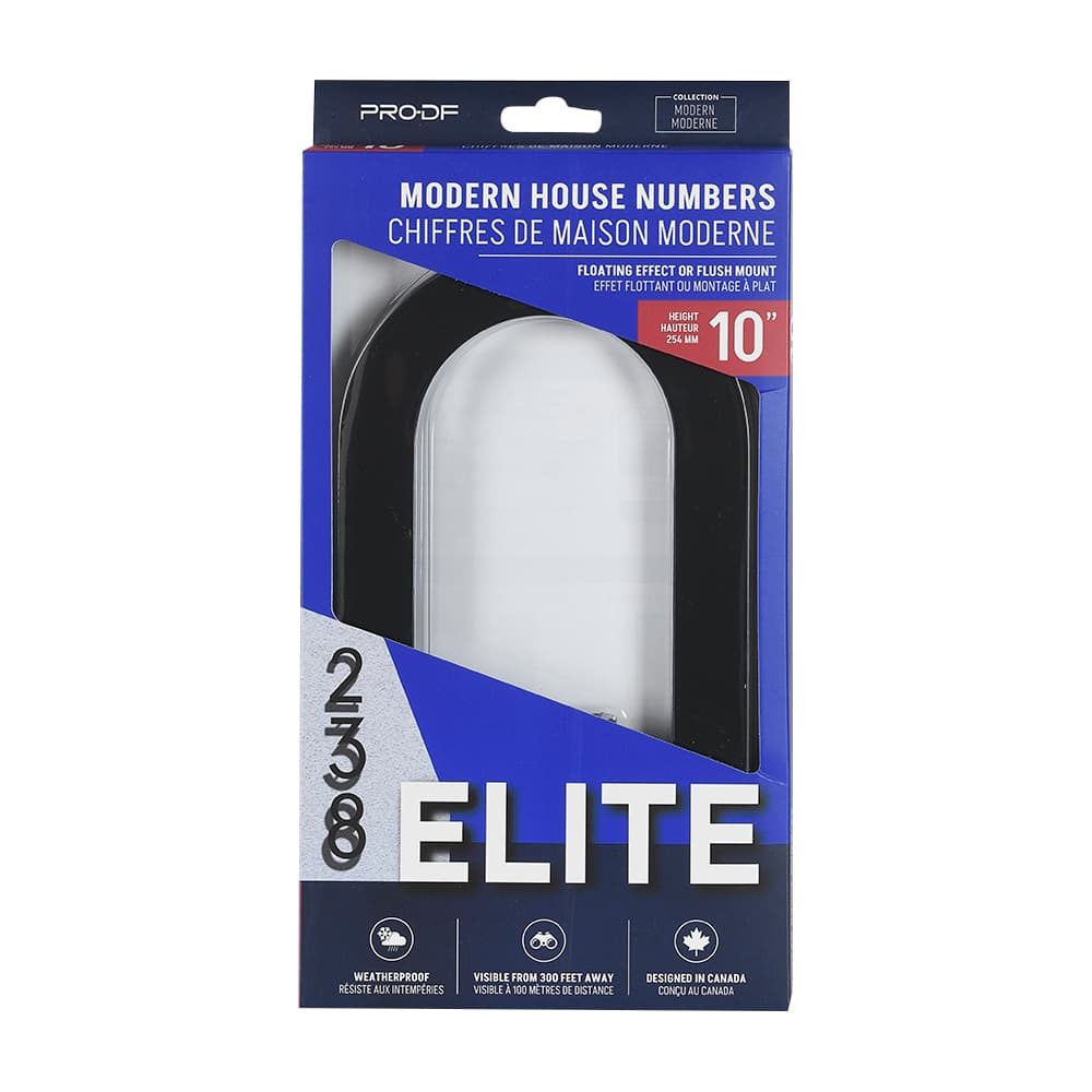 Chiffre 0 Elite en fonte d'aluminium noir 10 po