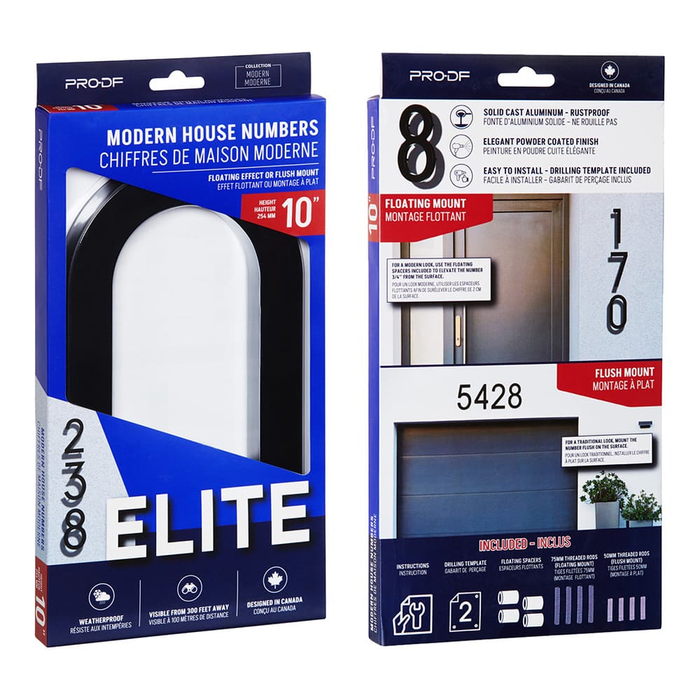 Chiffre 0 Elite en fonte d'aluminium noir 10 po