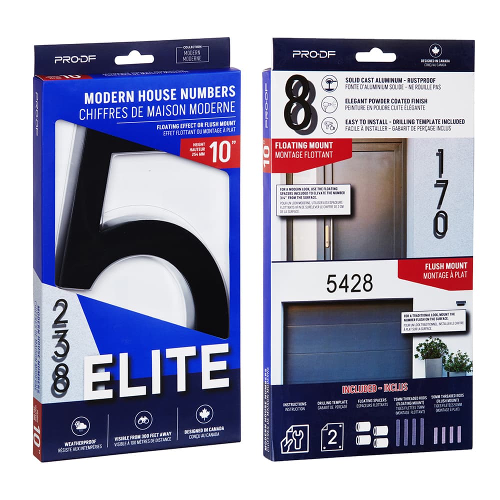 Chiffre 5 Elite en fonte d'aluminium noir 10 po