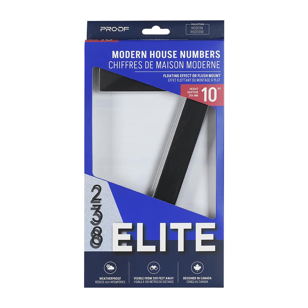 Chiffre 7 Elite en fonte d'aluminium noir 10 po