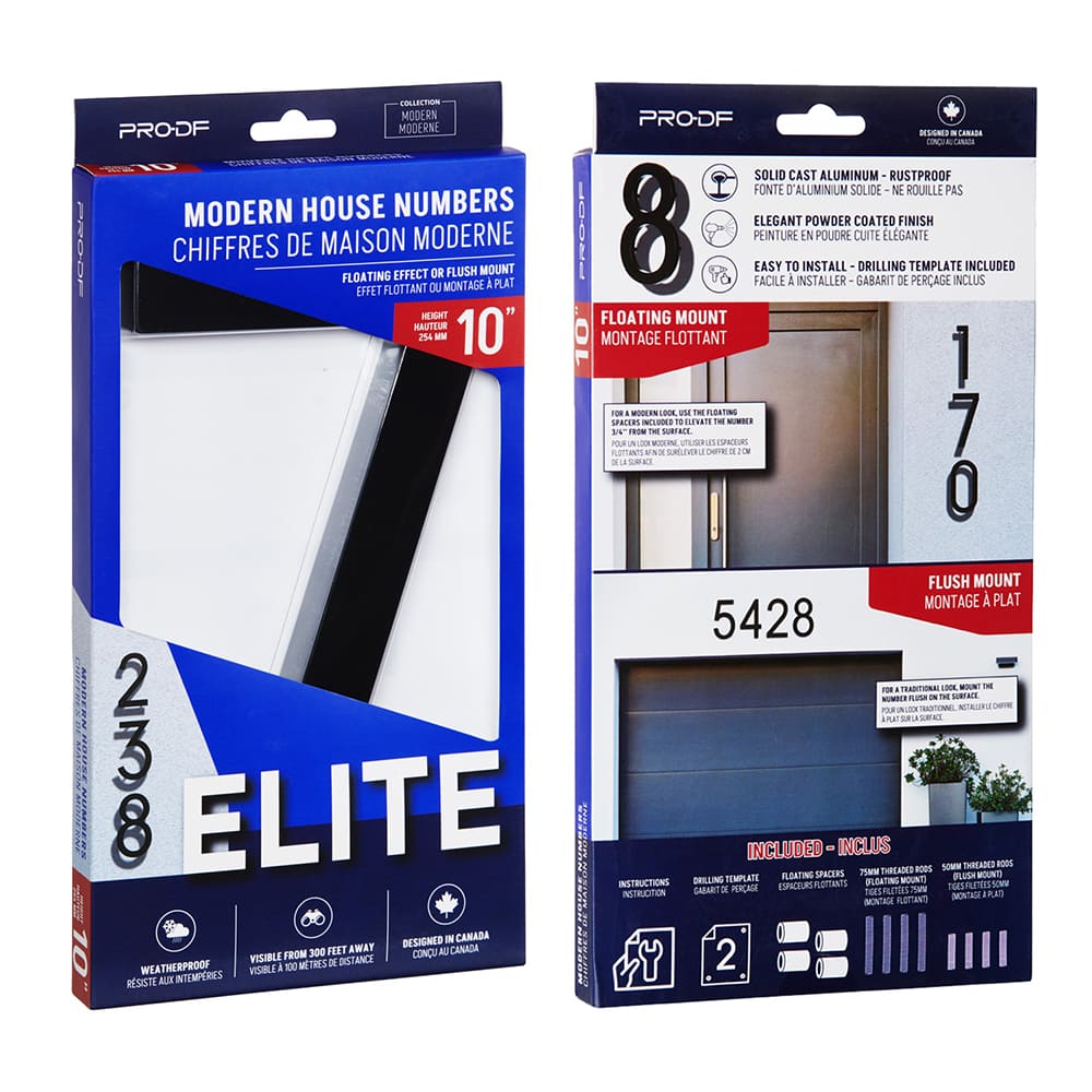 Chiffre 7 Elite en fonte d'aluminium noir 10 po