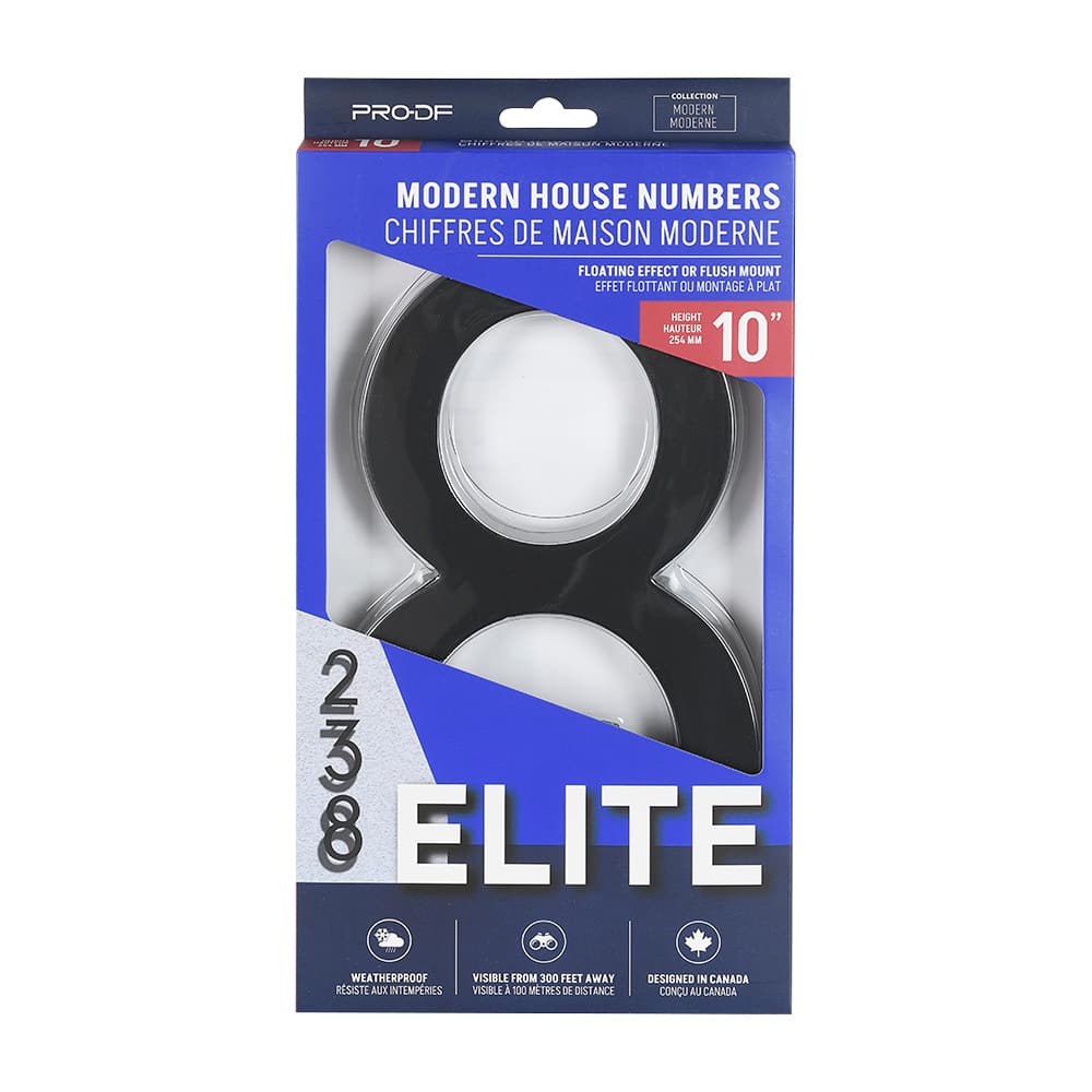 Chiffre 8 Elite en fonte d'aluminium noir 10&nbsp;po