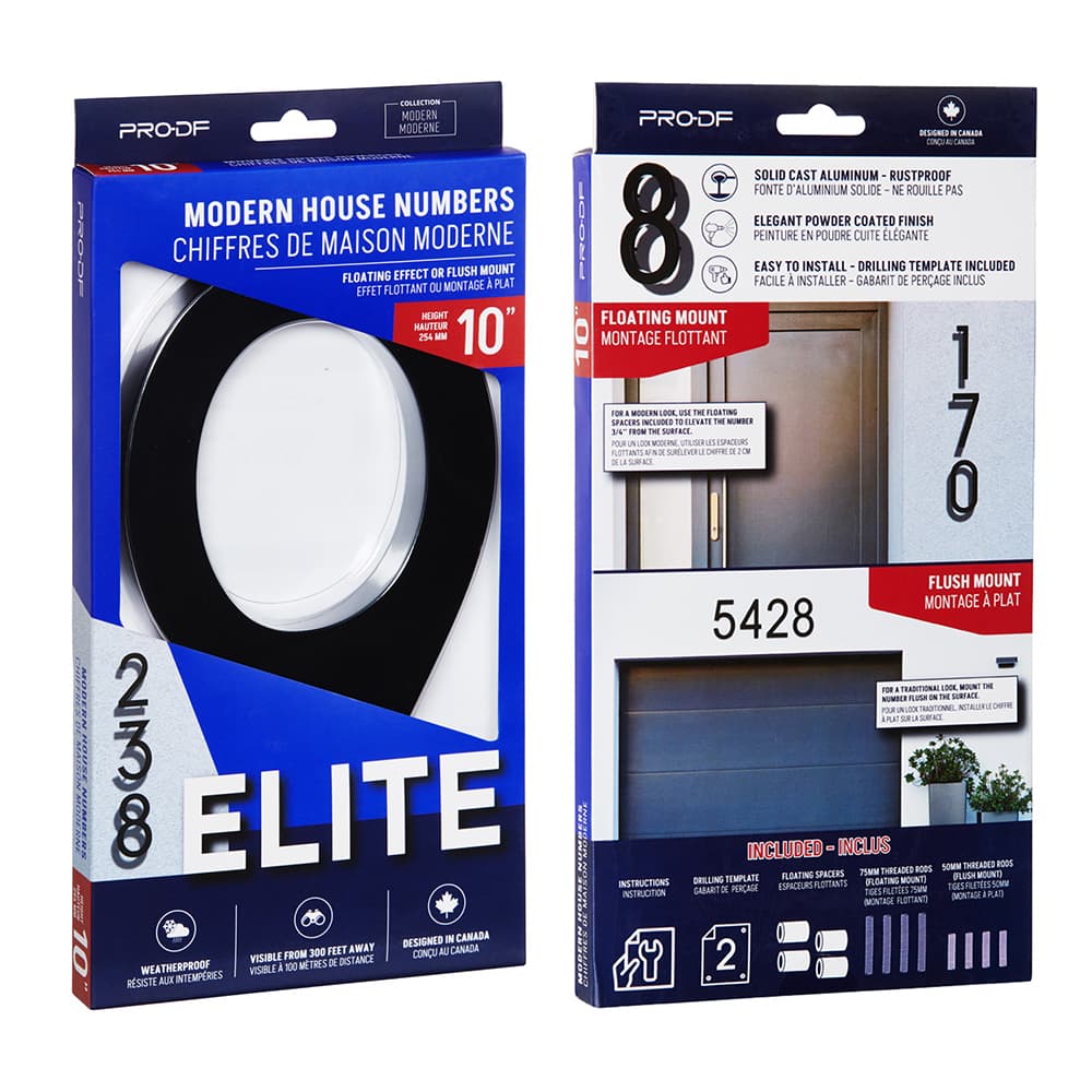 Chiffre 9 Elite en fonte d'aluminium noir 10 po