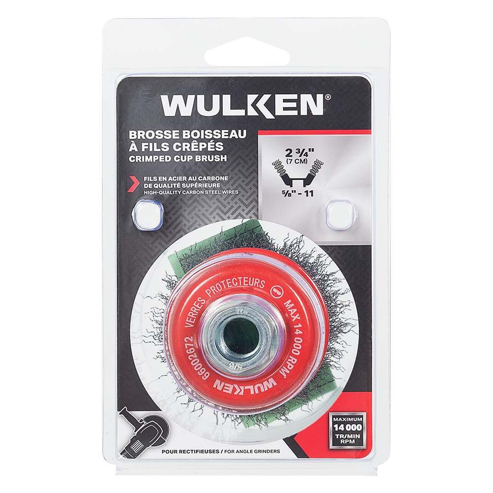 WULKEN Angle Grinder Crimped Cup Brush 2&nbsp;3/4&nbsp;in.