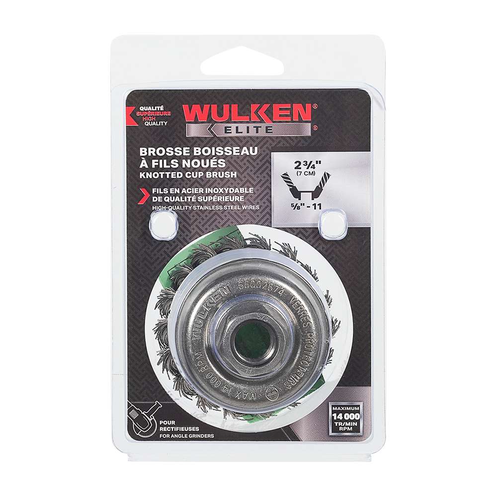WULKEN ELITE Angle Grinder Knotted Cup Brush 2&nbsp;3/4&nbsp;in.