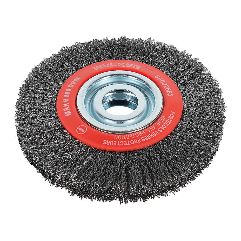Roue à fils crêpés pour meuleuses d'établi 6 po WULKEN