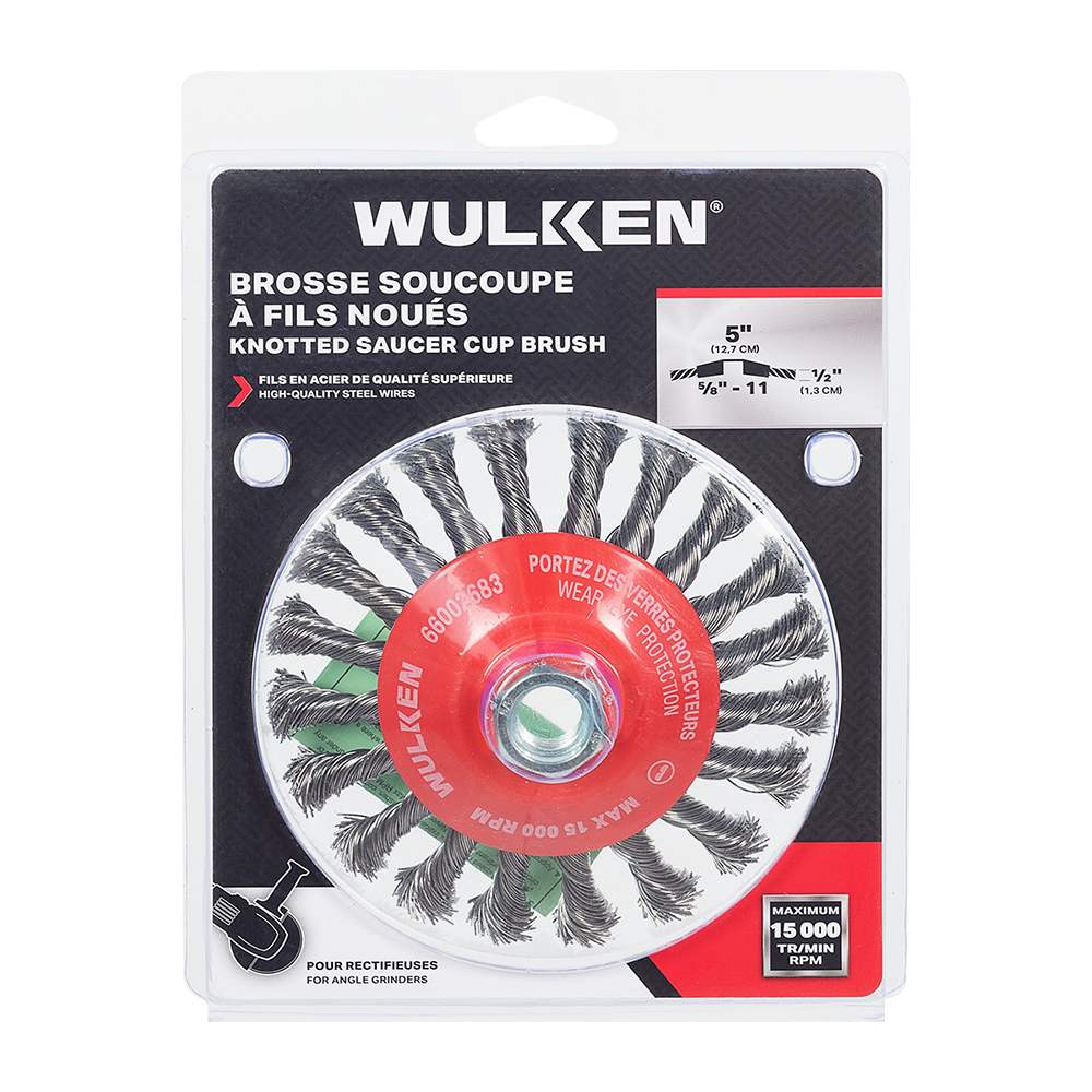 Brosse à fils noués pour rectifieuses 5&nbsp;po WULKEN