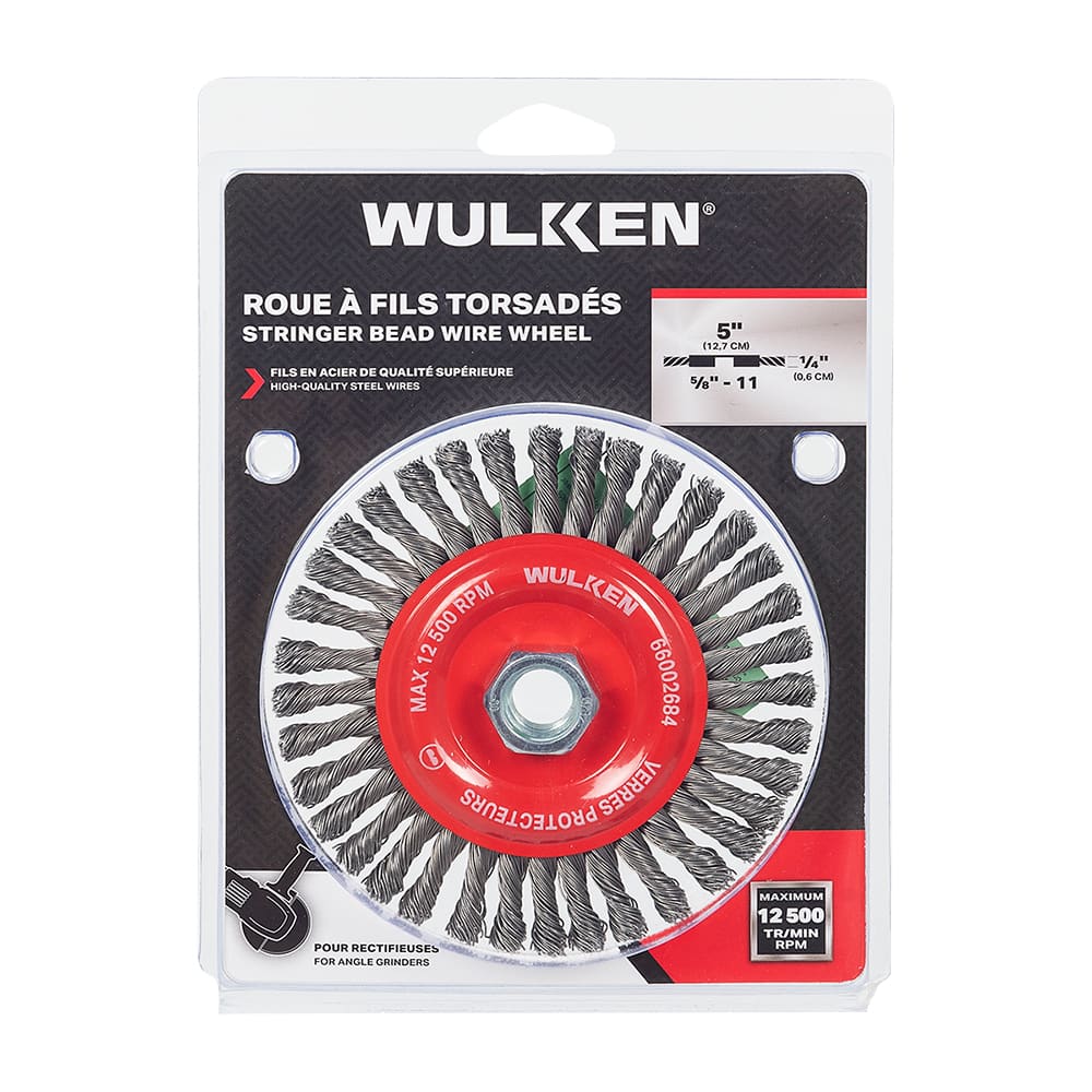 WULKEN Angle Grinder Stringer Bead Wire Wheel 5&nbsp;in.