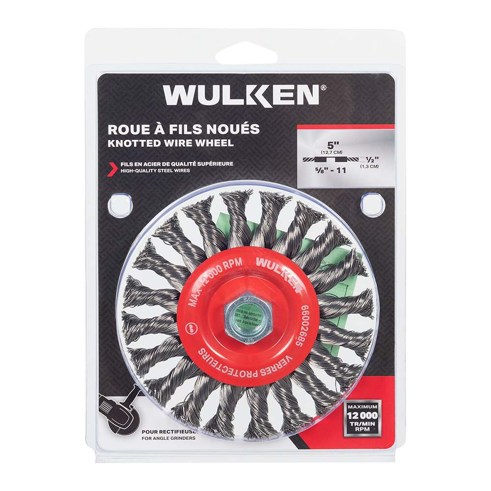 Roue à fils noués pour rectifieuses 5&nbsp;po WULKEN
