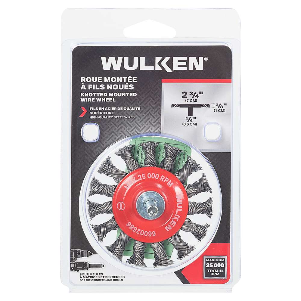 WULKEN Drill Knotted Wire Wheel 2&nbsp;3/4&nbsp;in.