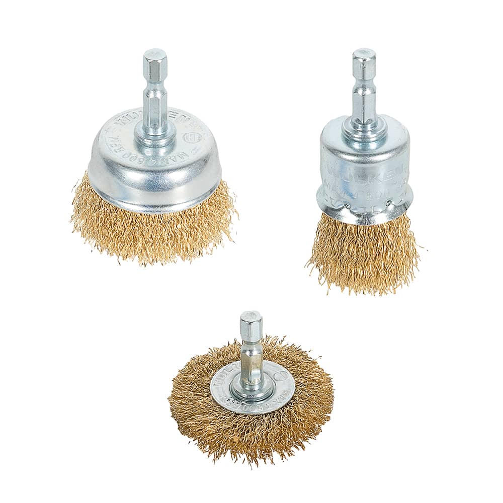 Brosses à fils crêpés pour perceuses Ens/3 WULKEN