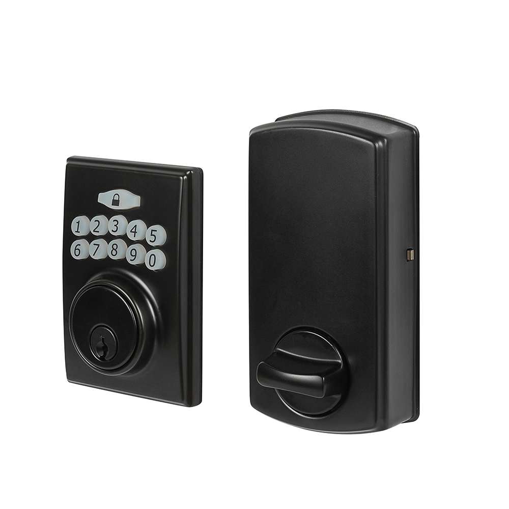 Serrure de porte électronique à clavier numérique Sutton noir mat