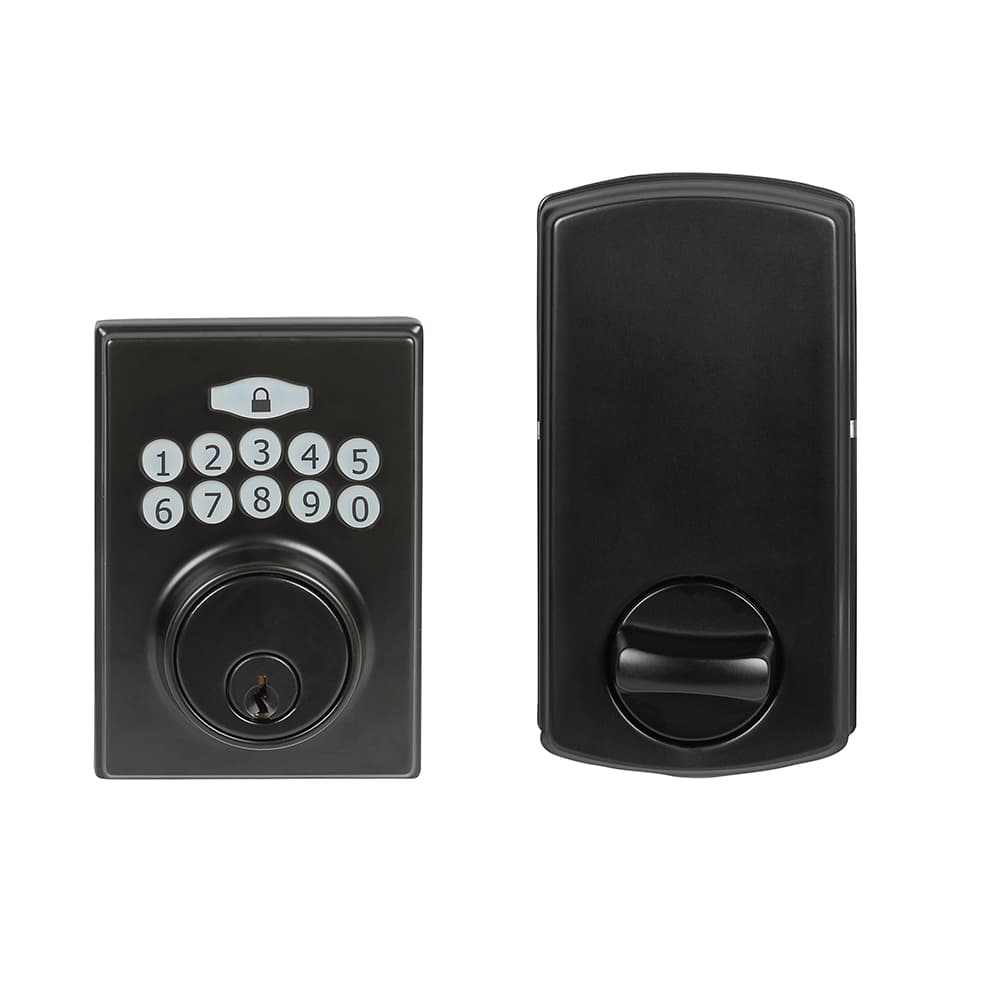 Serrure de porte électronique à clavier numérique Sutton noir mat