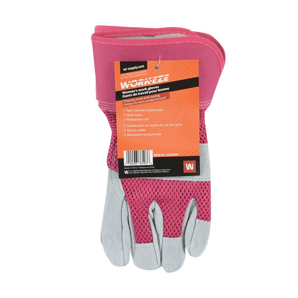 Gants de jardinage en cuir pour femmes moyen