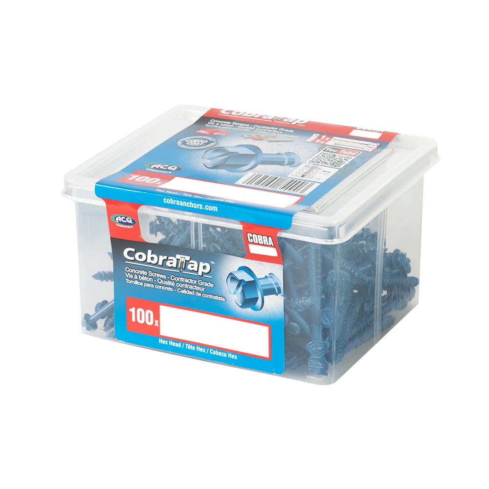 Vis à béton 1/4 po x 5 po T.H. Pqt/100