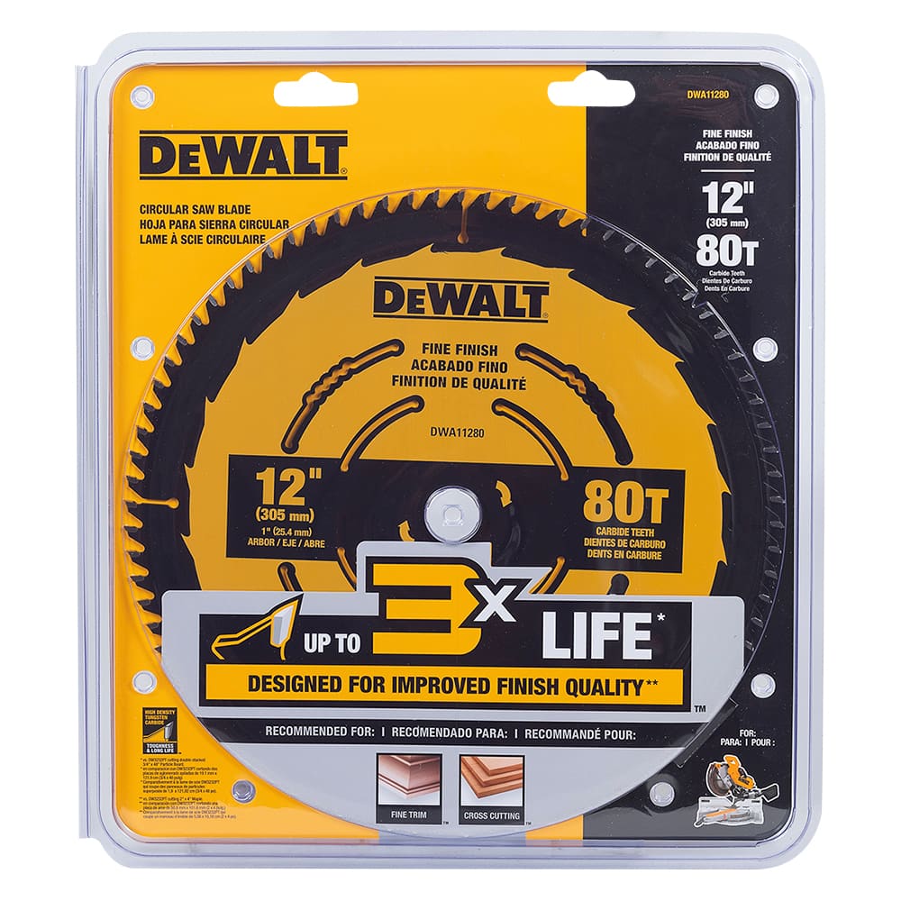Lame de scie circulaire pour finition 12&nbsp;po 80&nbsp;dents DEWALT