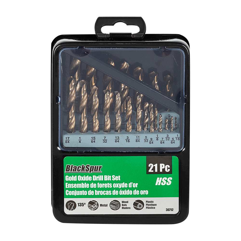 21-Pieces Gold Oxide Drill Bit Set