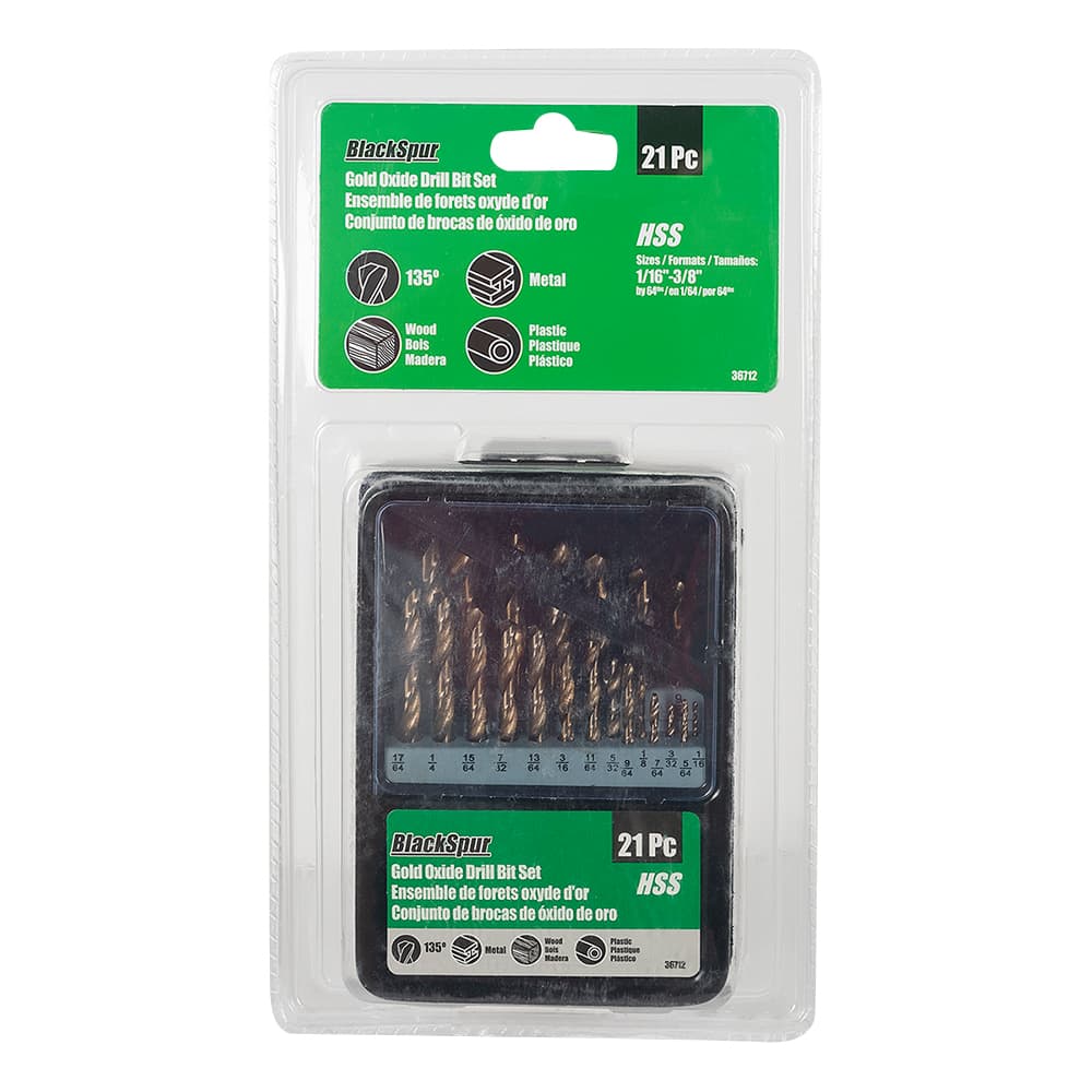 21-Pieces Gold Oxide Drill Bit Set
