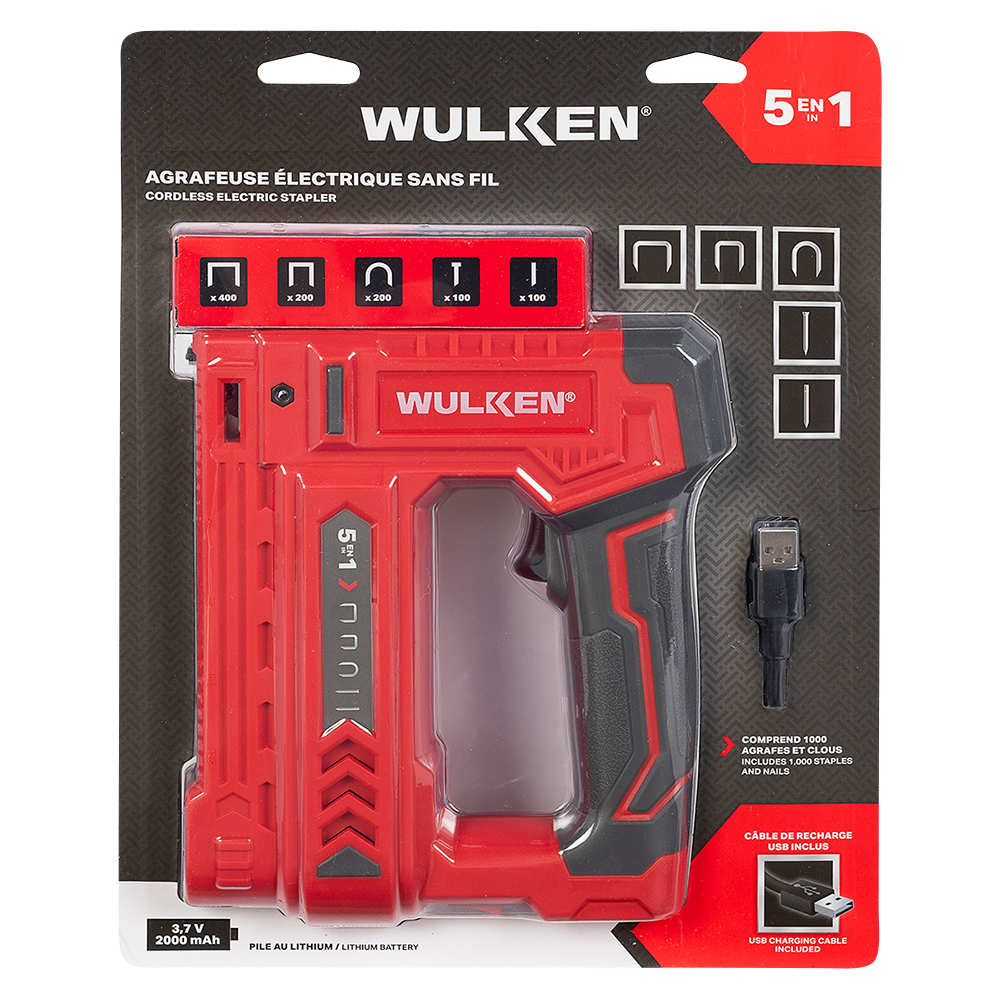 Agrafeuse électrique sans&nbsp;fil&nbsp;5-en-1 WULKEN