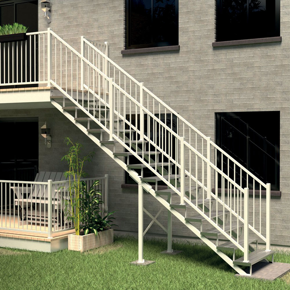 Connecteur pour limon d'escalier en aluminium blanc Collection 11. PYLEX