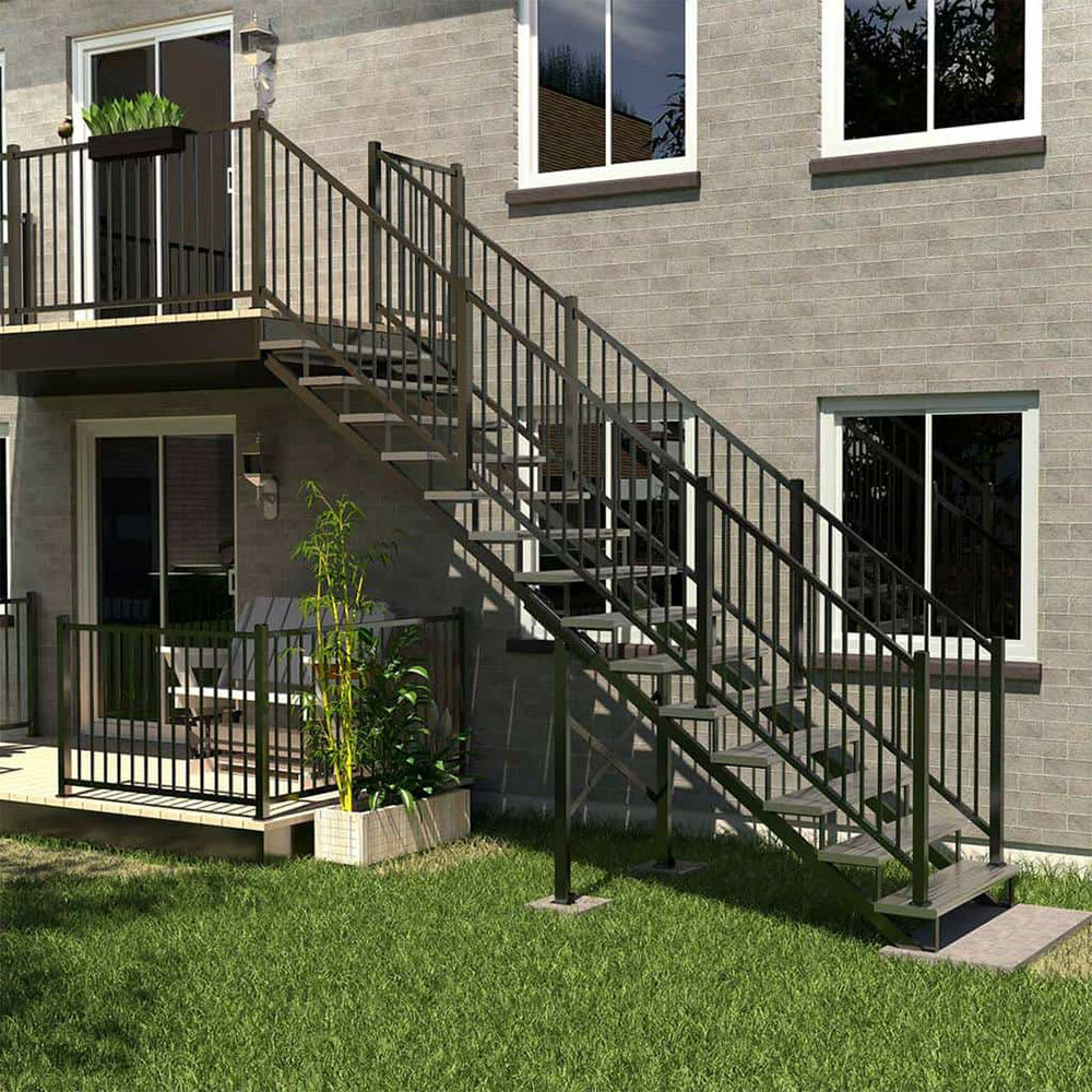 Connecteur pour limon d'escalier en aluminium noir Collection 11. PYLEX