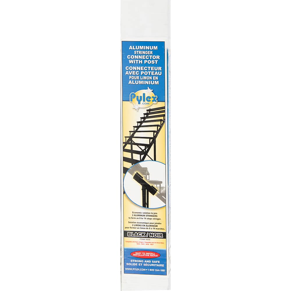 Connecteur pour limon d'escalier en aluminium noir Collection 11. PYLEX