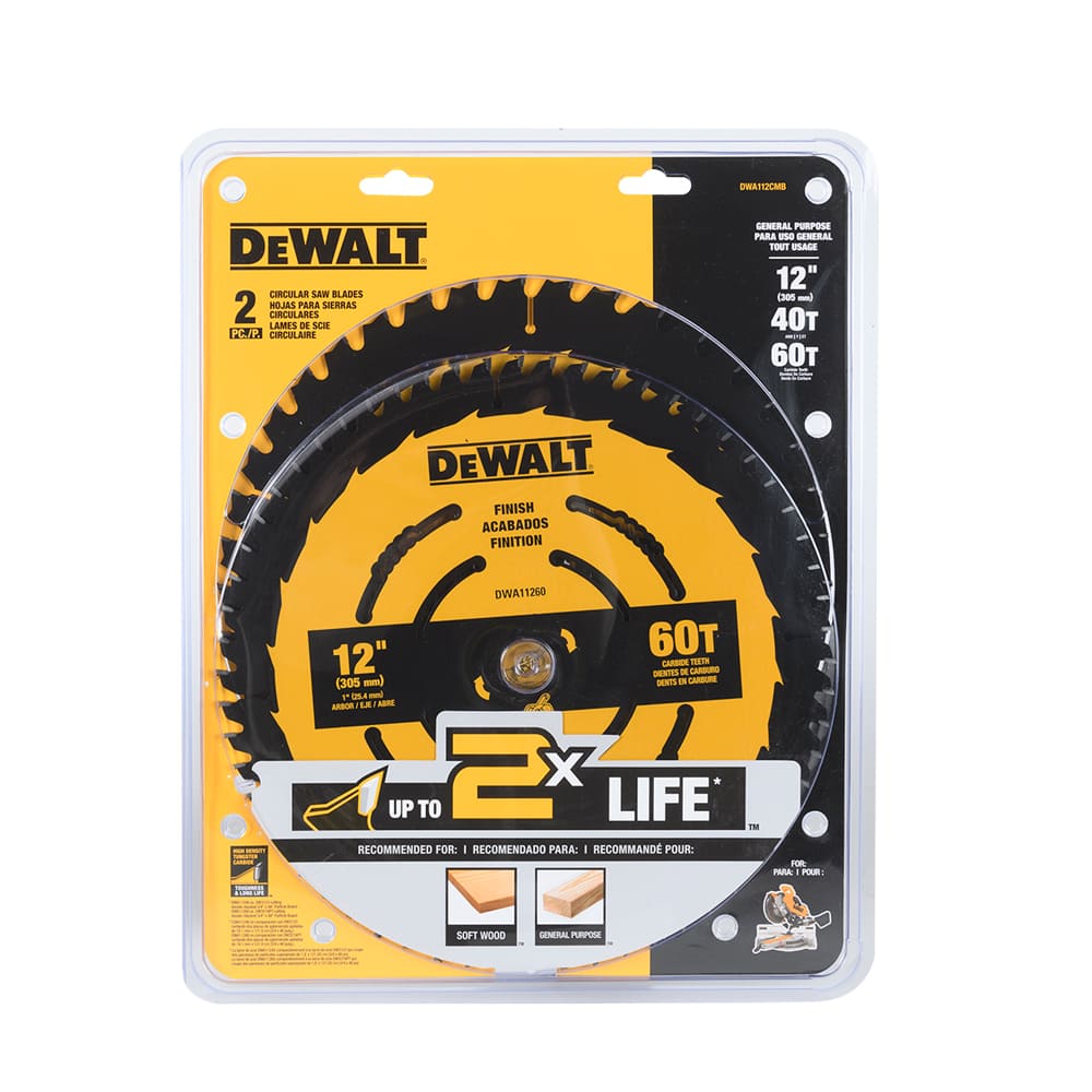 DEWALT Circular Saw Blades General Purpose 12 in. 40 and 60 Teeth Set/2