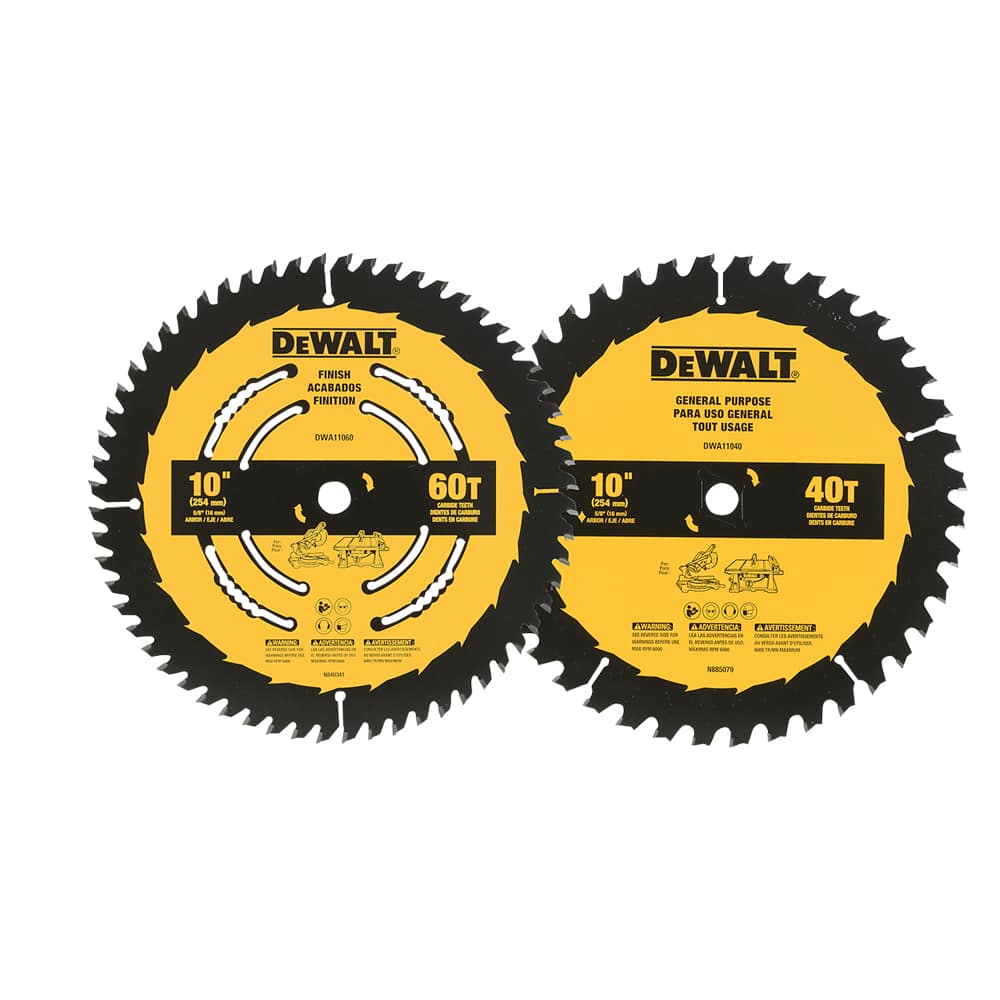 DEWALT Circular Saw Blades General Purpose 10 in. 40 and 60 Teeth Set/2