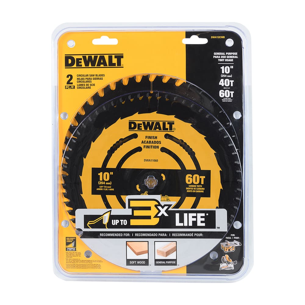 DEWALT Circular Saw Blades General Purpose 10 in. 40 and 60 Teeth Set/2