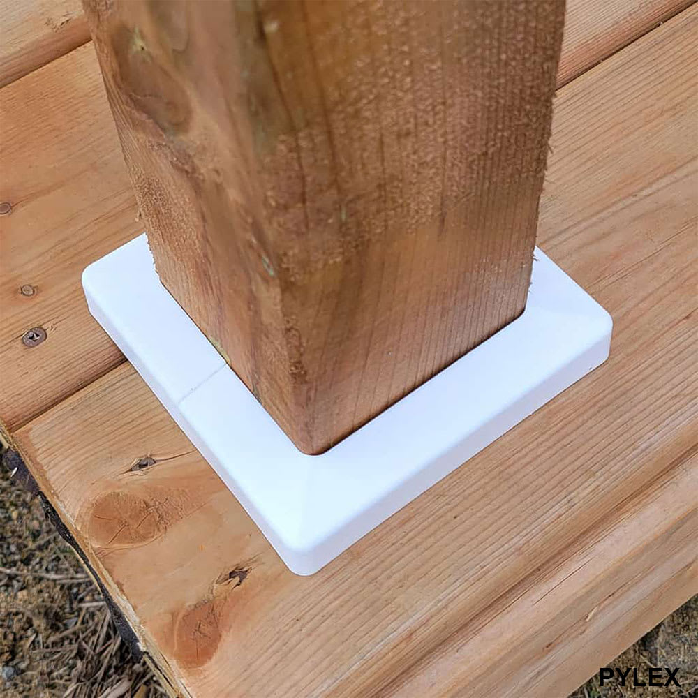 Cache-base pour poteau Plakcap 44 blanc PYLEX