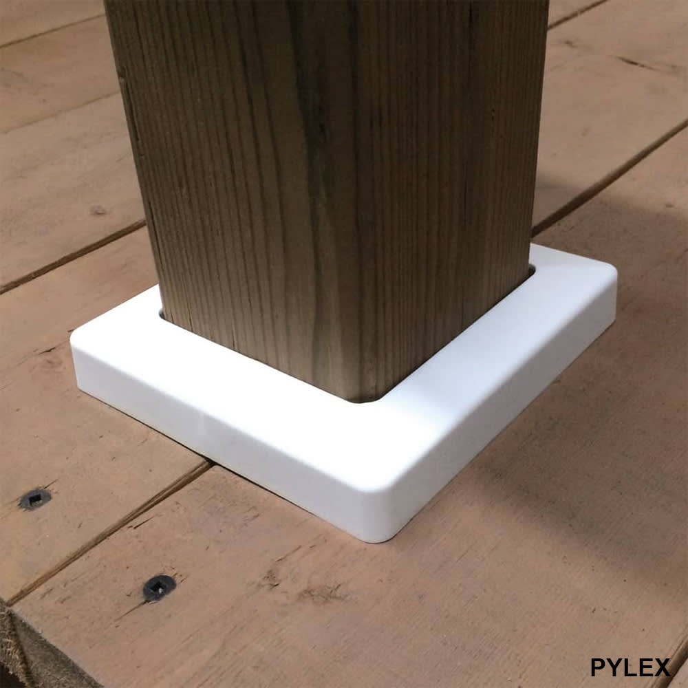 Cache-base pour poteau Plakcap 44 blanc PYLEX
