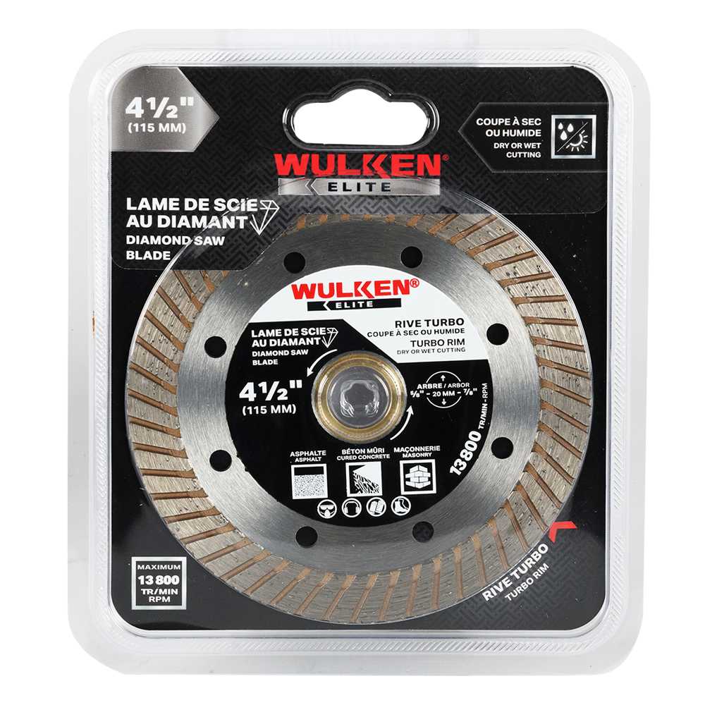 WULKEN ELITE Diamond Blade Turbo Rim 4&nbsp;1/2&nbsp;in.