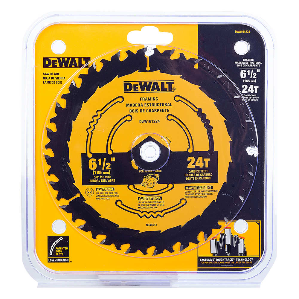Lame de scie circulaire pour charpente 6&nbsp;1/2&nbsp;po 24&nbsp;dents DEWALT