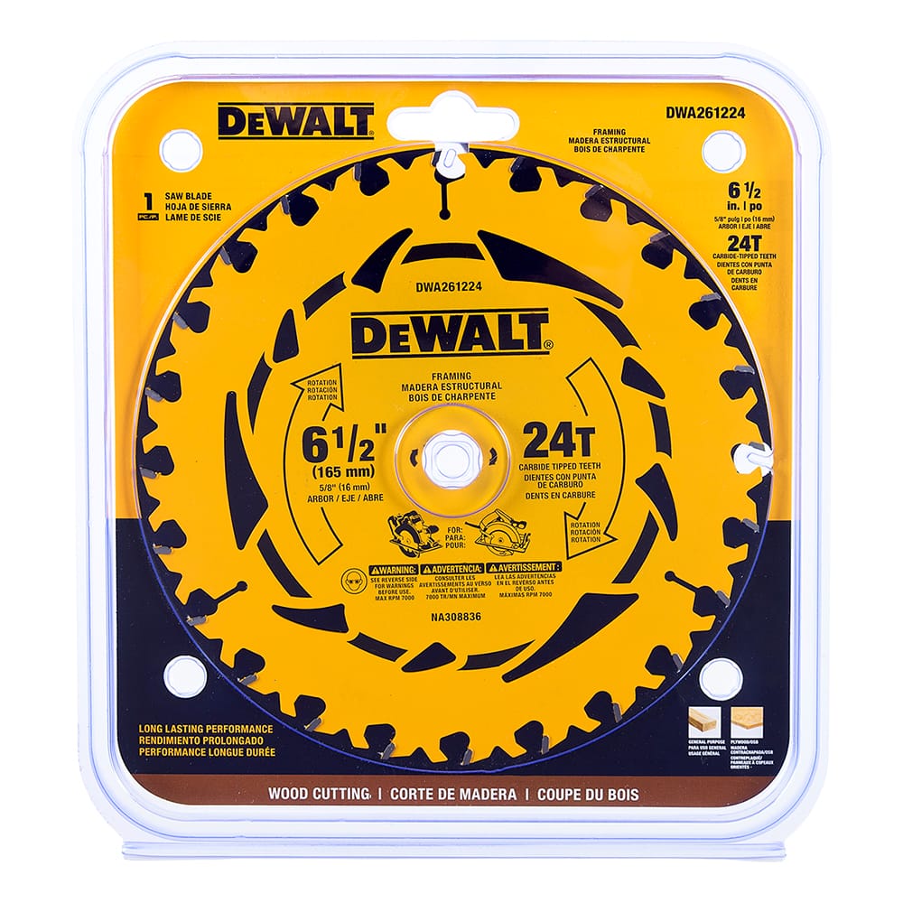 DEWALT Framing Circular Saw Blade 6 1/2 in. 24 teeth