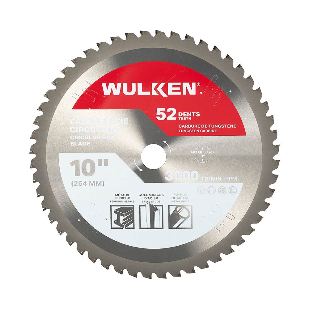 Lame de scie circulaire pour métaux ferreux 10&nbsp;po 52 dents WULKEN