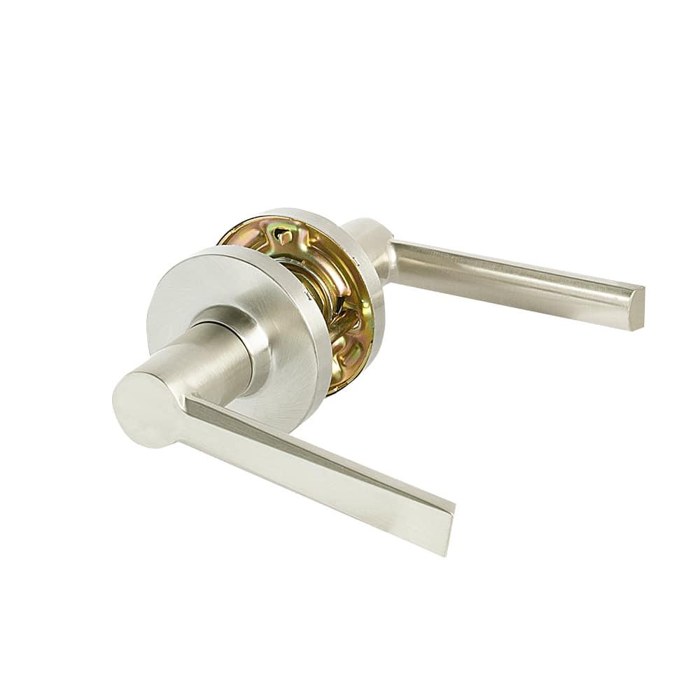 Poignée de porte de passage bec-de-cane  Westley nickel satiné