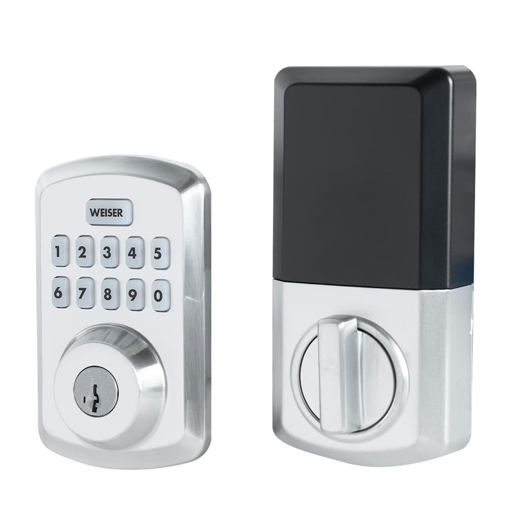 Serrure de porte électronique à clavier numérique Powerbolt3 chrome satiné