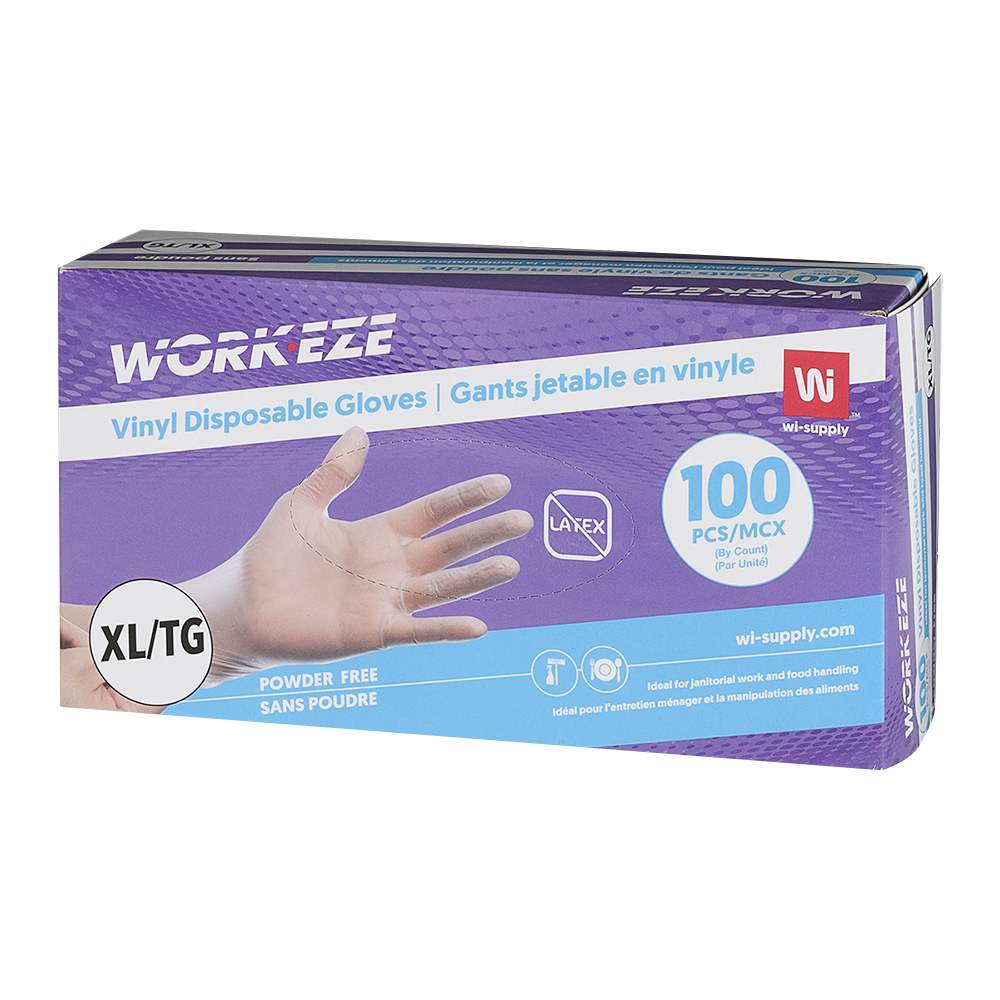 Gants jetables en vinyle très grand Pqt/100