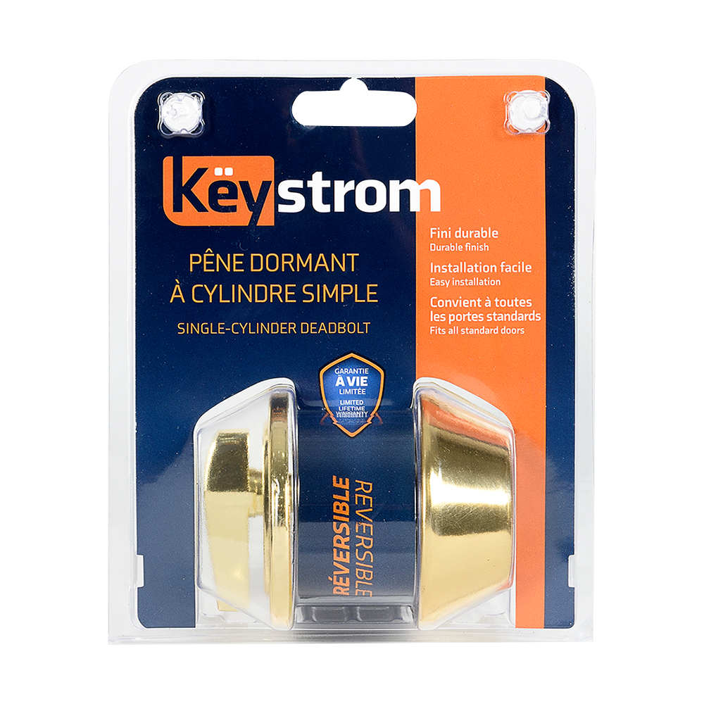 Serrure à pêne dormant simple laiton KËYSTROM