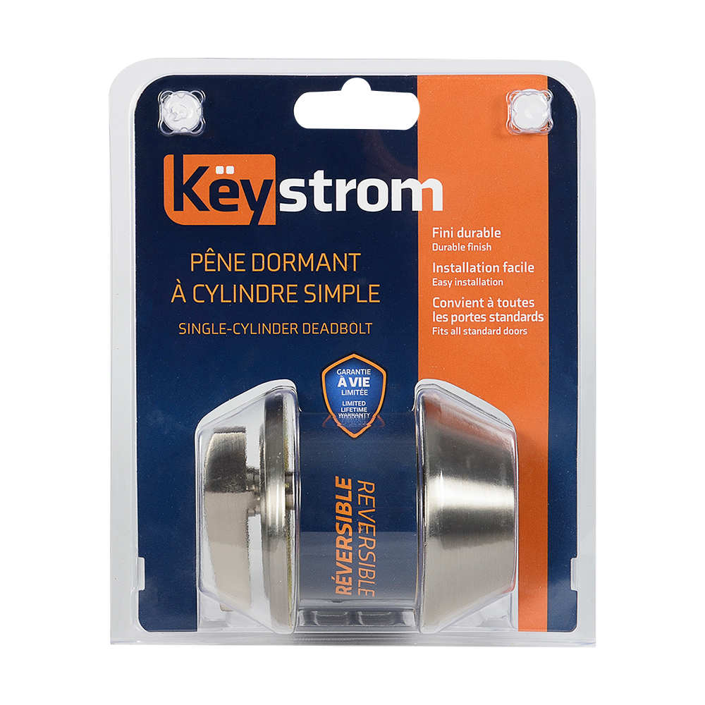 Serrure à pêne dormant simple chrome satiné KËYSTROM