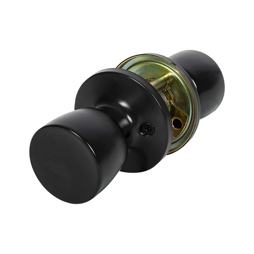 Poignée bouton plat pour porte de passage noir mat KËYSTROM