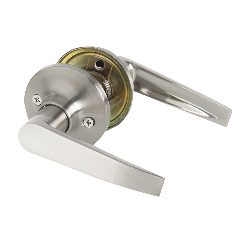 Poignée bec-de-canne pour porte de passage nickel satiné KËYSTROM Blade