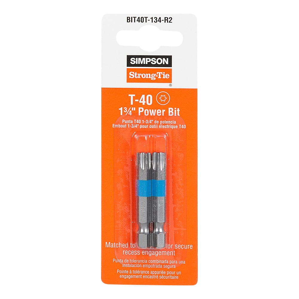 Embout de tournevis T40, 1 3/4 po Pqt/2