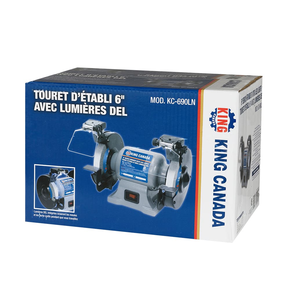 Touret d’établi 6 po avec éclairage DEL